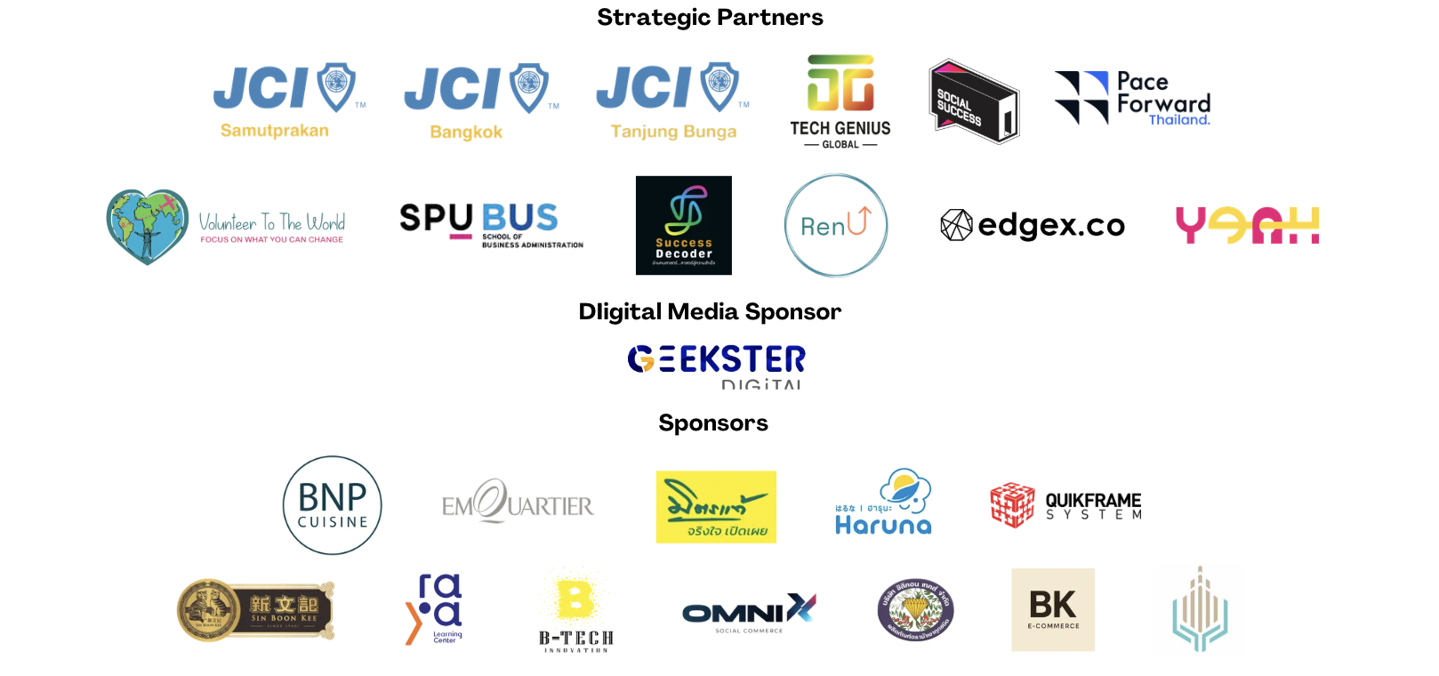 Strategic partners, digital media sponsor, and sponsors supporting Zebra Pitch across Southeast Asia.